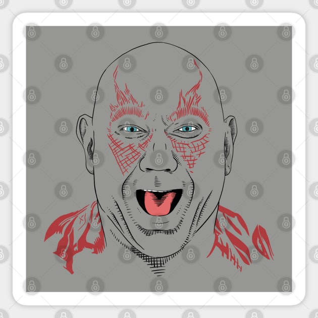 Drax the Destroyer Sticker by @johnnehill